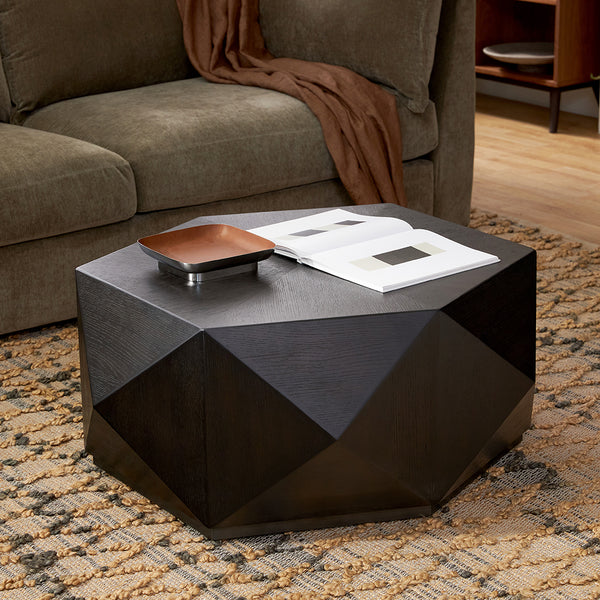 Joybird geometric black coffee table