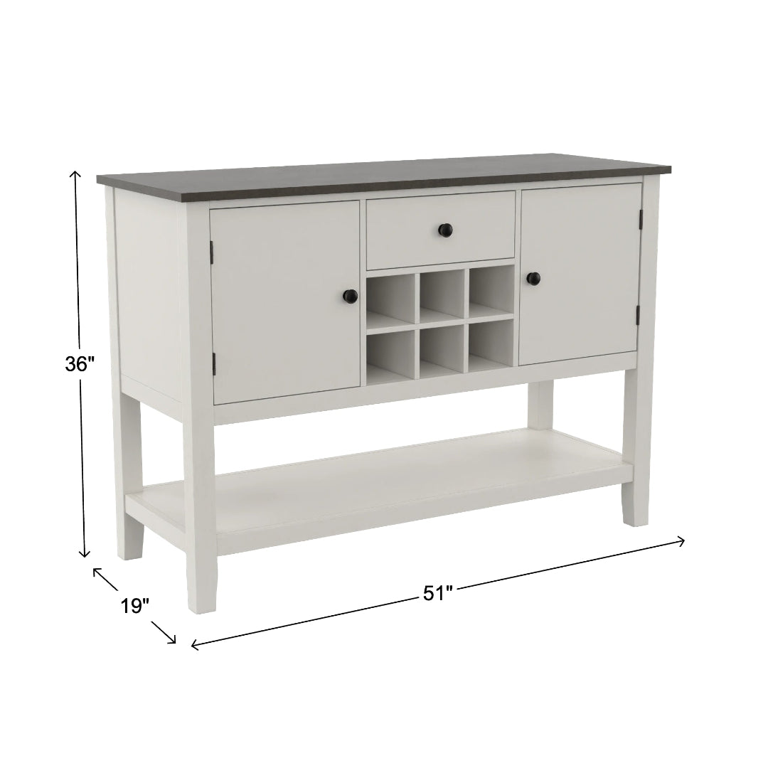 Drake Server from Worldwide Designs in White - White finish