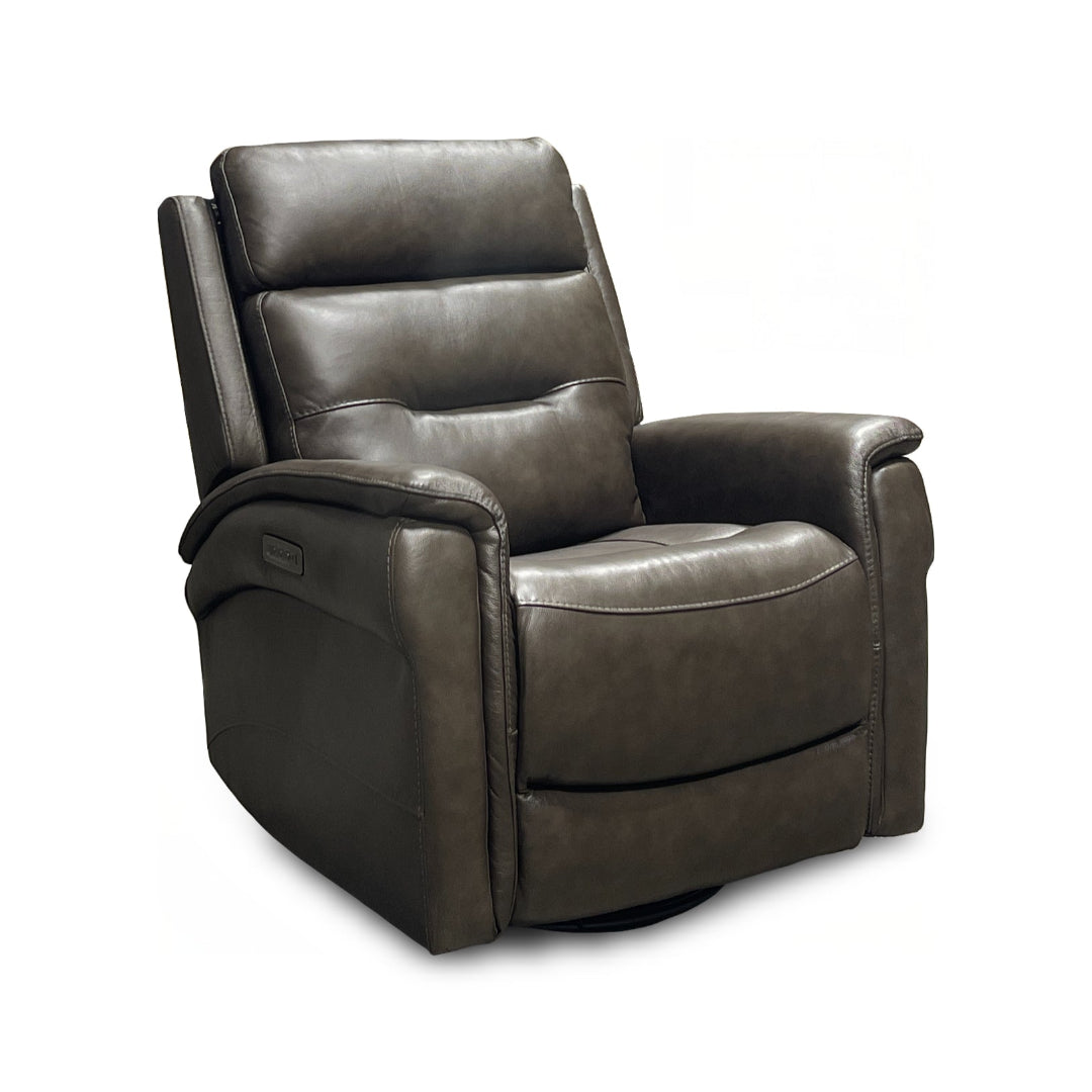 Duncan Leather Power Swivel Glider Recliner
