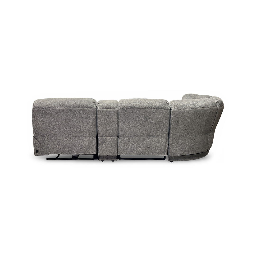 Duncan Power Reclining Sectional (6-Piece) from Cheers in Gray Performance Fabric - Reclined position