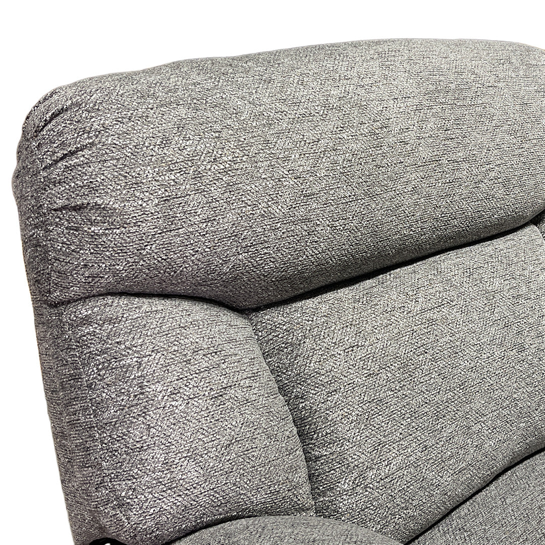 Duncan Power Reclining Sectional (6-Piece) from Cheers in Gray Performance Fabric with Cup Holders, Storage - Reclined position