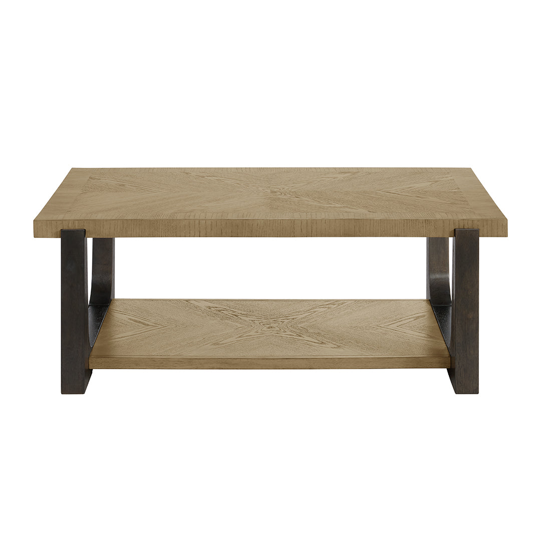 Beige Sutton Place Cocktail Table from Emerald Home Furnishing - Front view