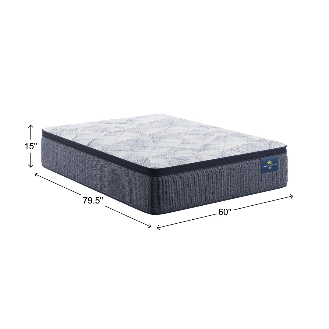 Elderwood Plush Pillow Top Mattress from Serta in Queen Gel Foam with Cooling, Made in USA - Overhead view