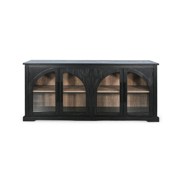 Elena Four Door Cabinet from Sunny Designs, Inc. in Black Solid Wood