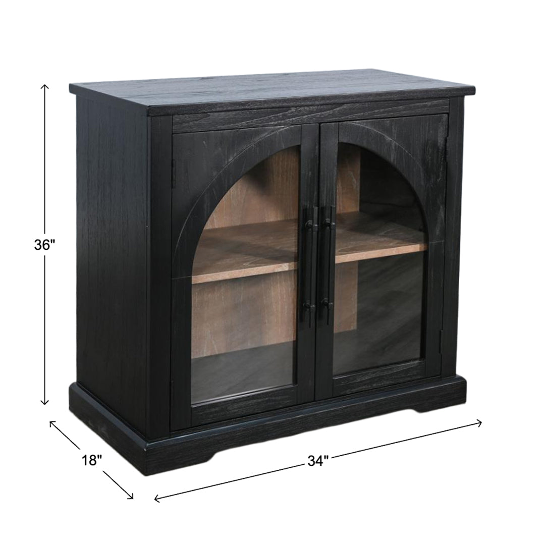 Elena Two Door Cabinet from Sunny Designs, Inc. in Black Solid Wood - Additional view 7