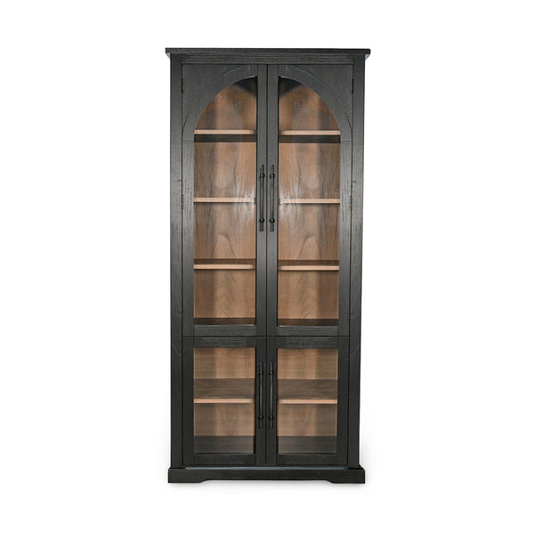 Elena Tall Cabinet from Sunny Designs, Inc. in Black Solid Wood