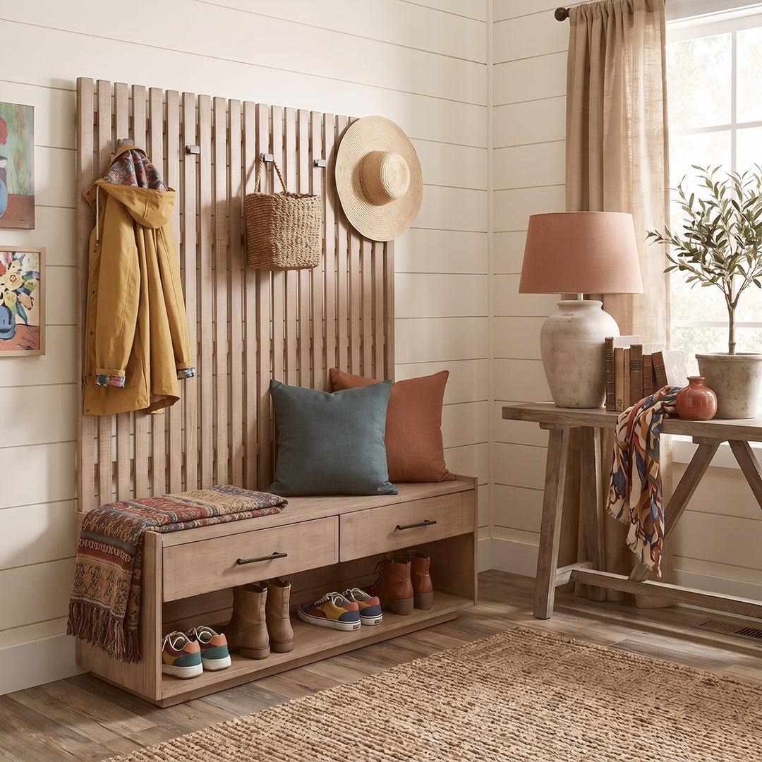 Eliza Hall Tree from Sunny Designs, Inc. in Beige Solid Wood - Lifestyle view