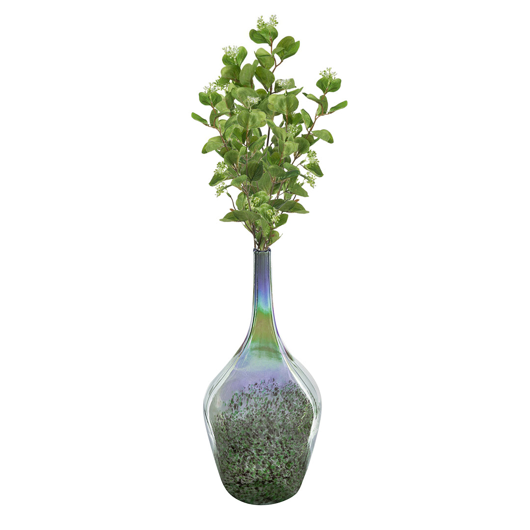 Handmade Glass Vase with Eucalyptus