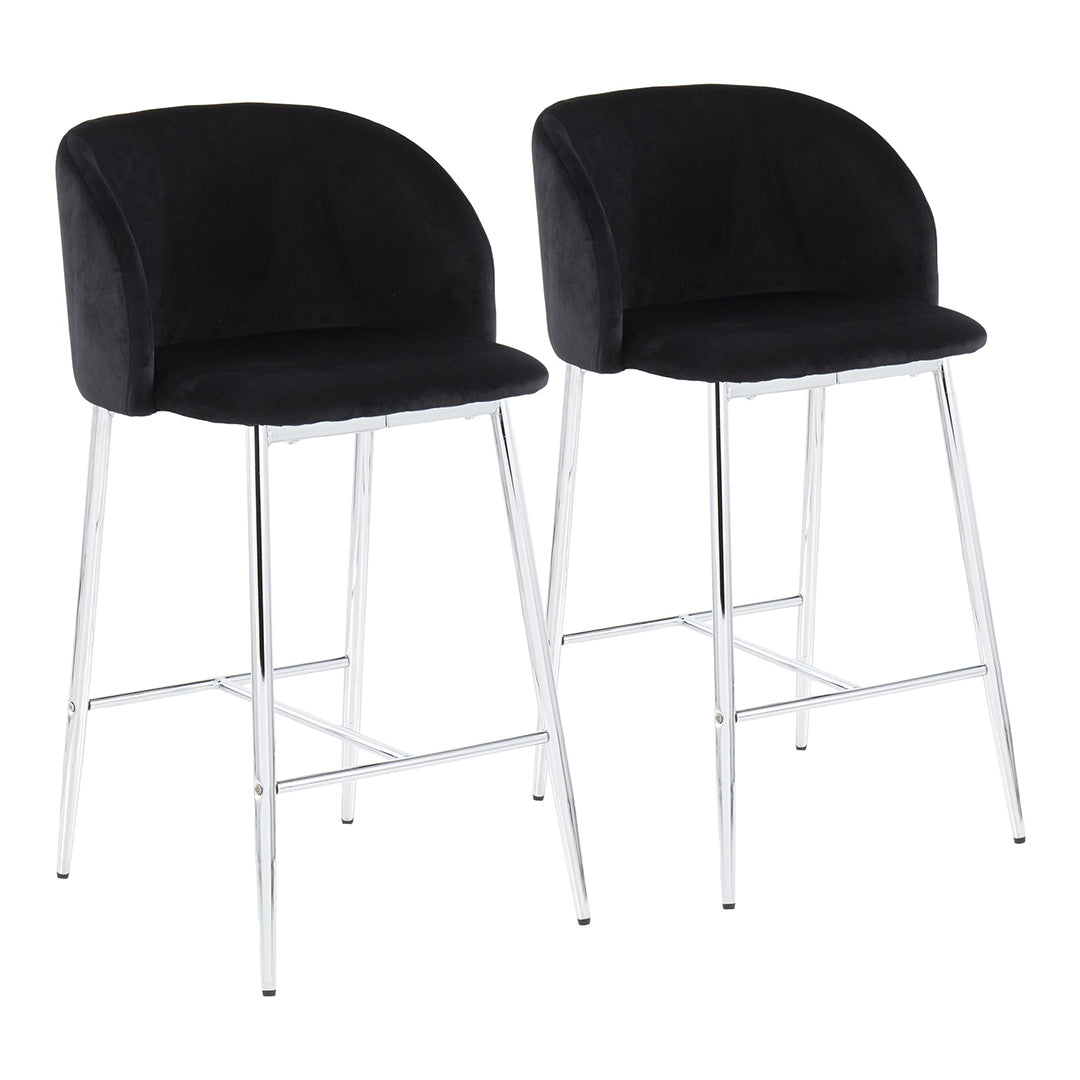 Black velvet counter online height chairs