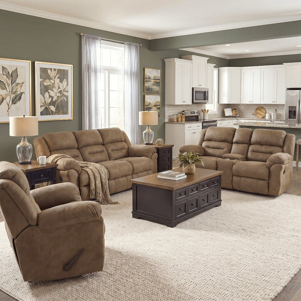 Gambler Rocker Recliner from Home Stretch in Beige Faux Leather / Leather-Look, Made in USA - Alternate angle