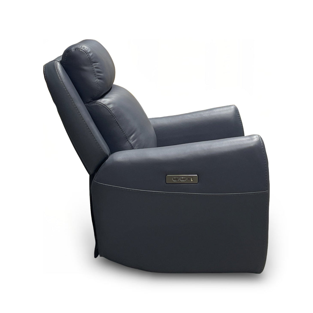 Garbo Leather Power Swivel Glider Recliner