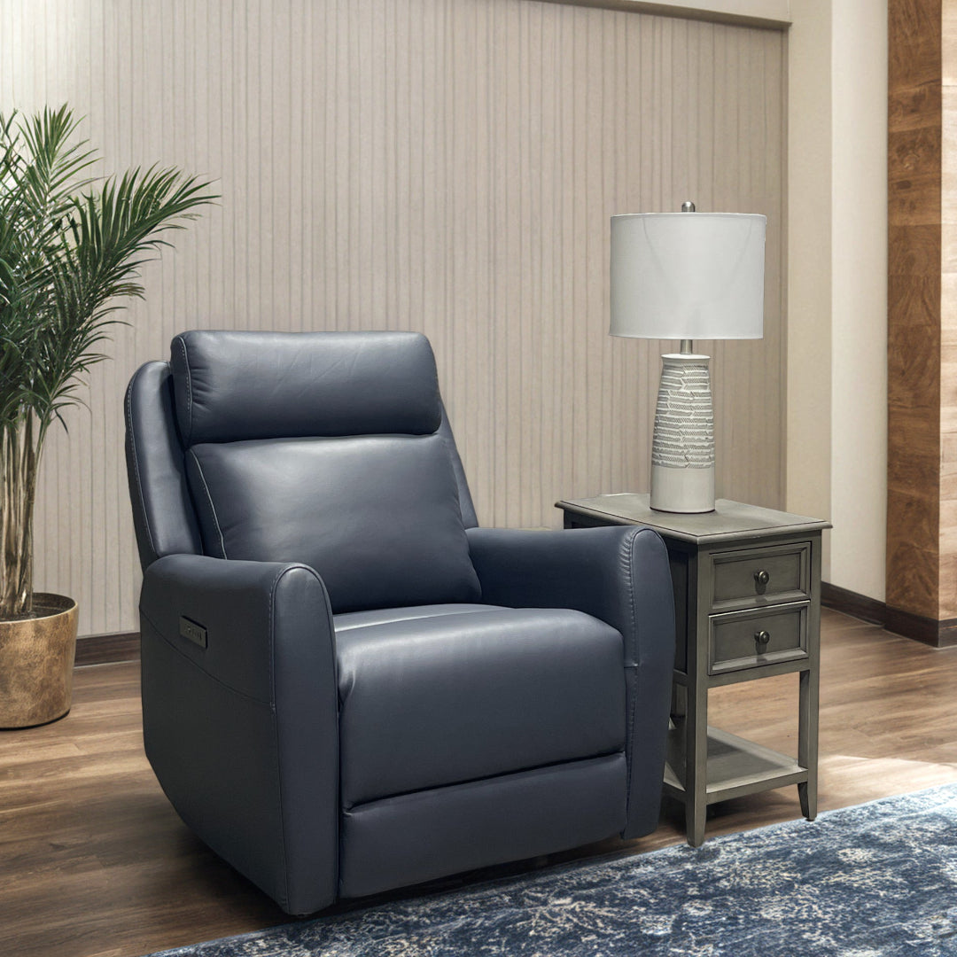 Garbo Leather Power Swivel Glider Recliner