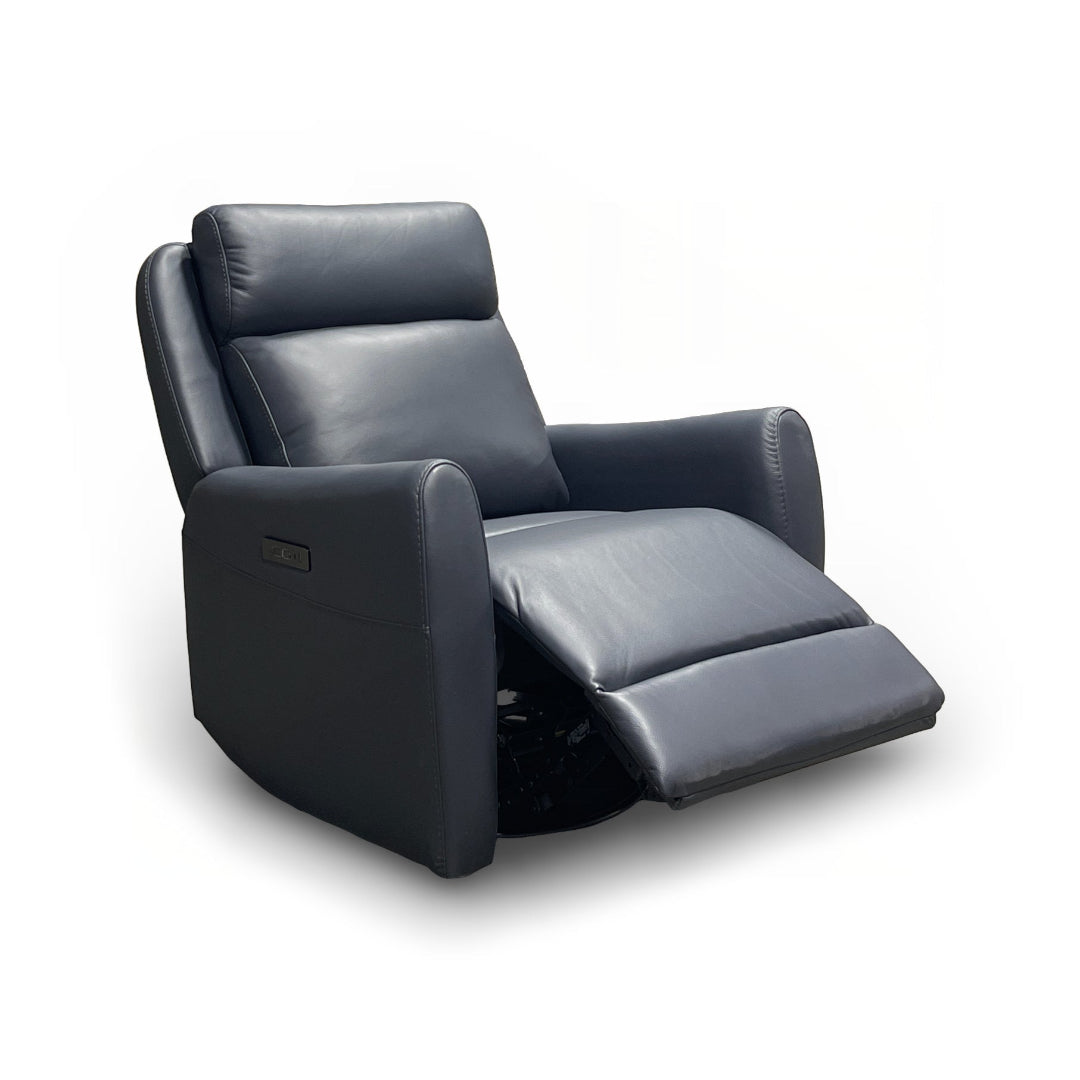 Garbo Leather Power Swivel Glider Recliner