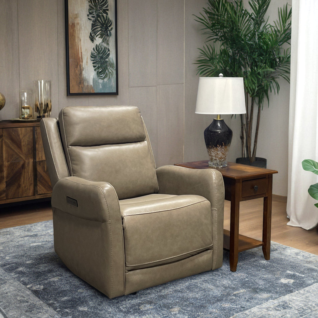 Garland Leather Power Swivel Glider Recliner