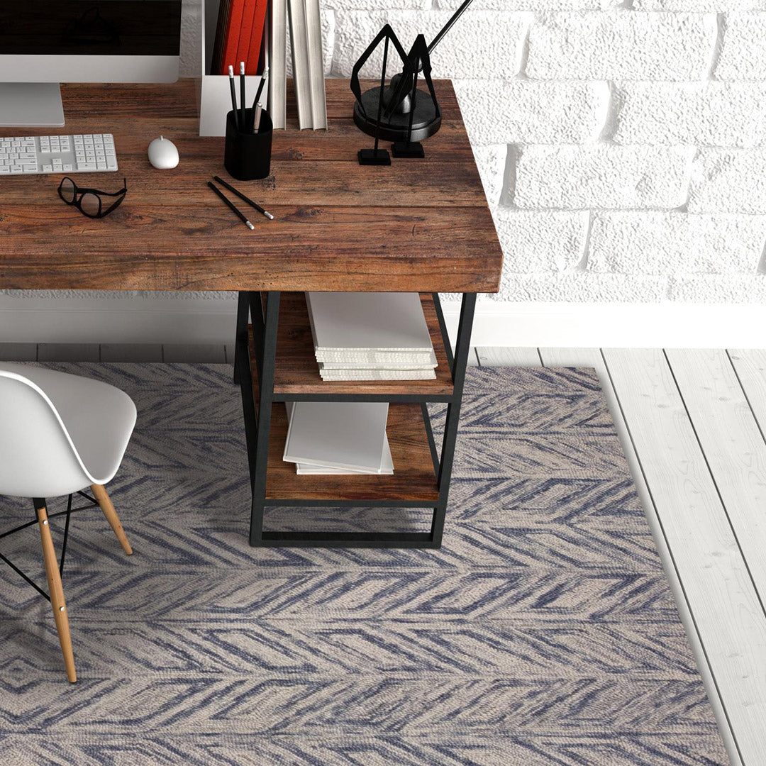 Gramercy Blue Heather Herringbone