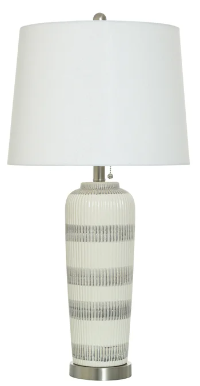 Gray Ivory Ceramic Table Lamp