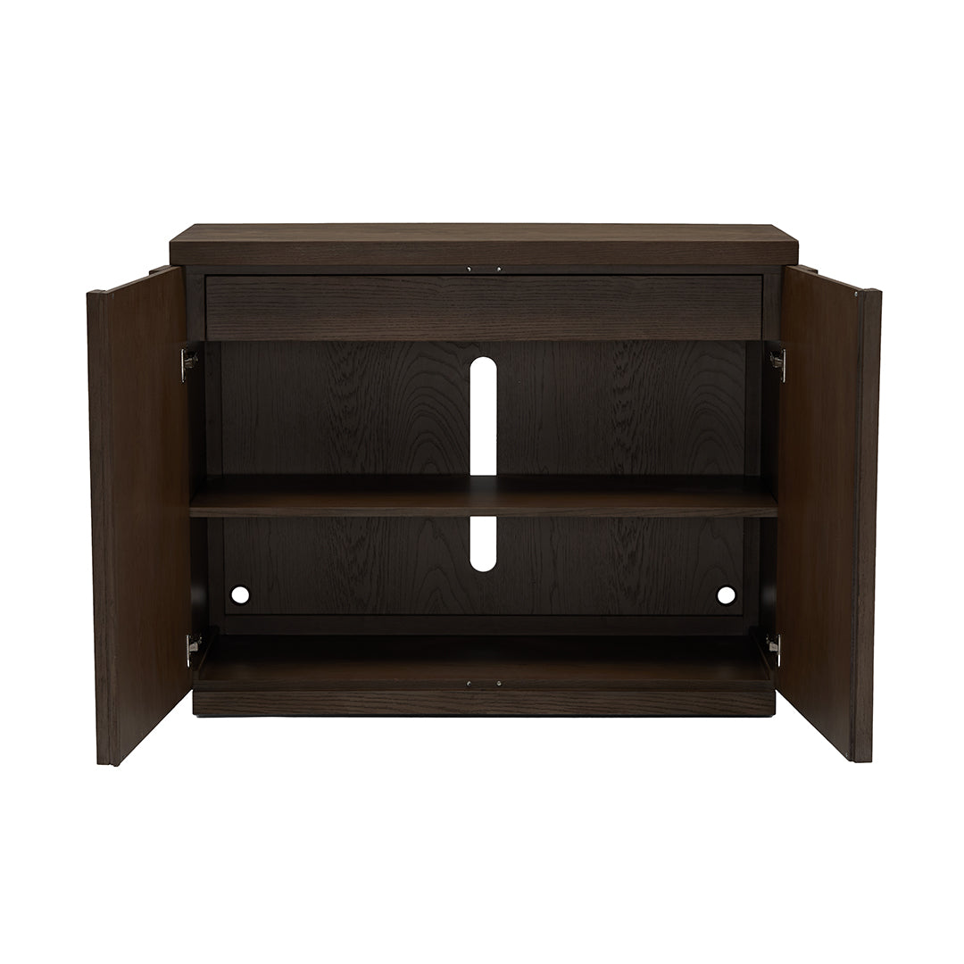 Joybird dark brown wooden two door cabinet 