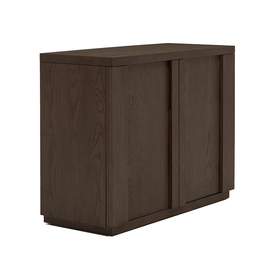 Joybird dark brown wooden two door cabinet 