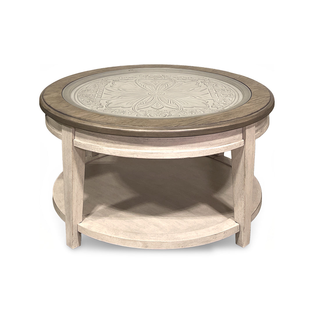 Heartland Round Cocktail Table from Liberty Furniture in White Veneer