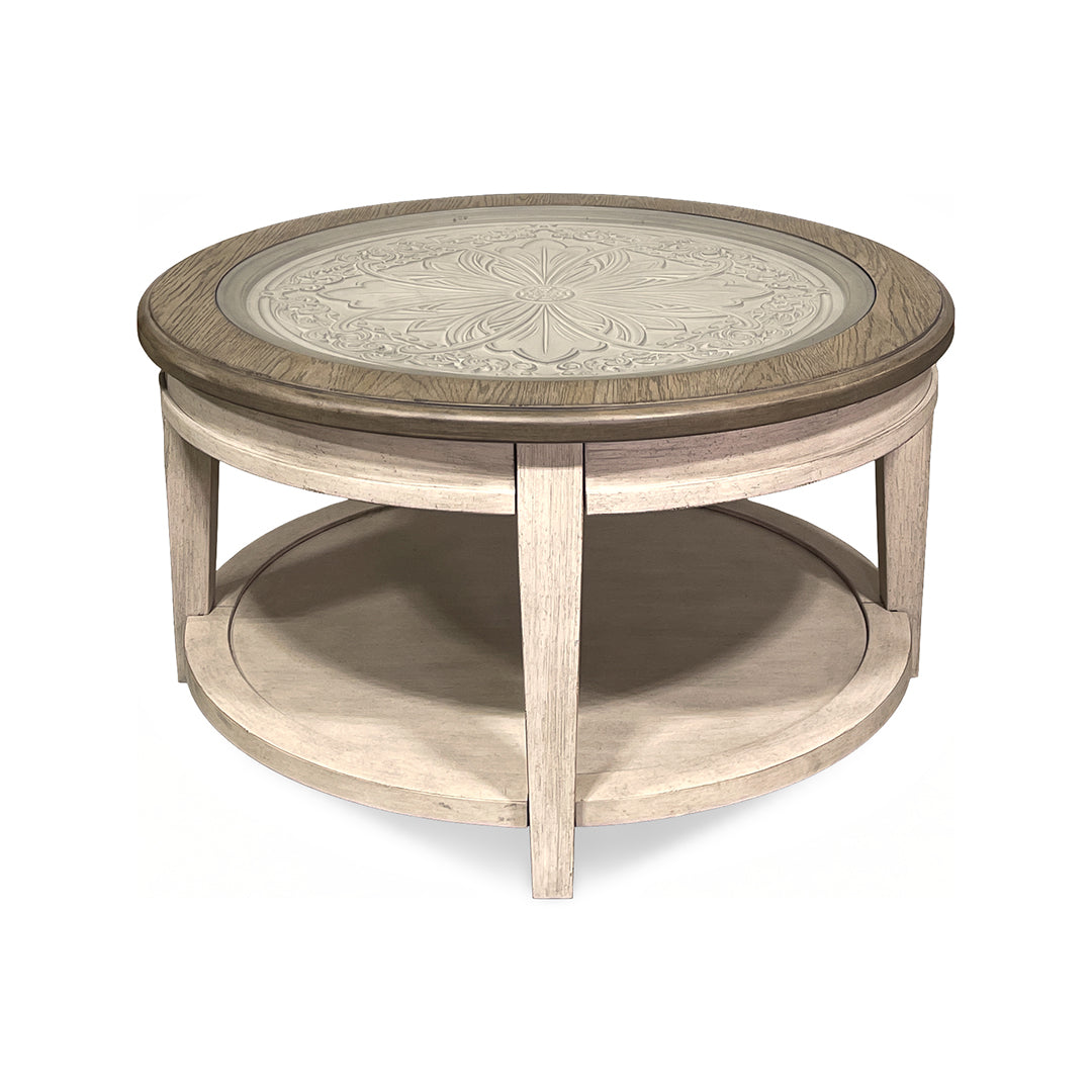 Heartland Round Cocktail Table from Liberty Furniture in White Veneer - Detail view