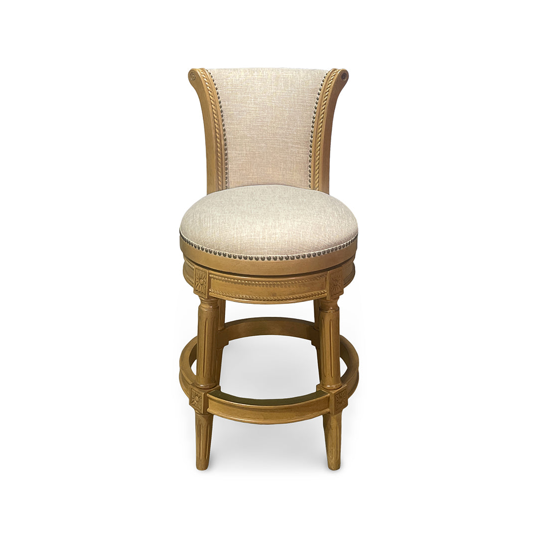 Henry Upholstered Swivel Stool - Beige