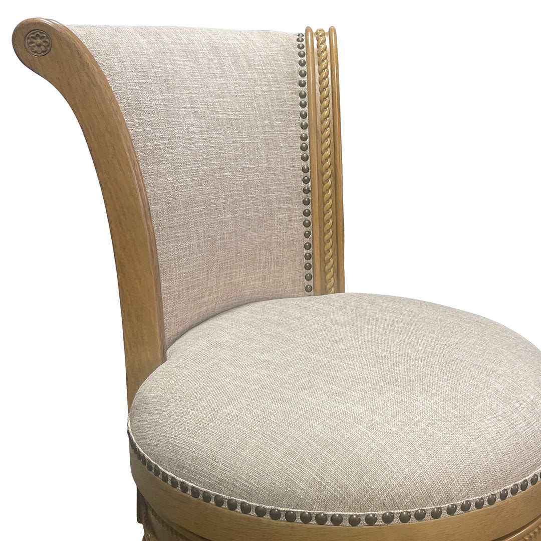 Henry Upholstered Swivel Stool - Beige