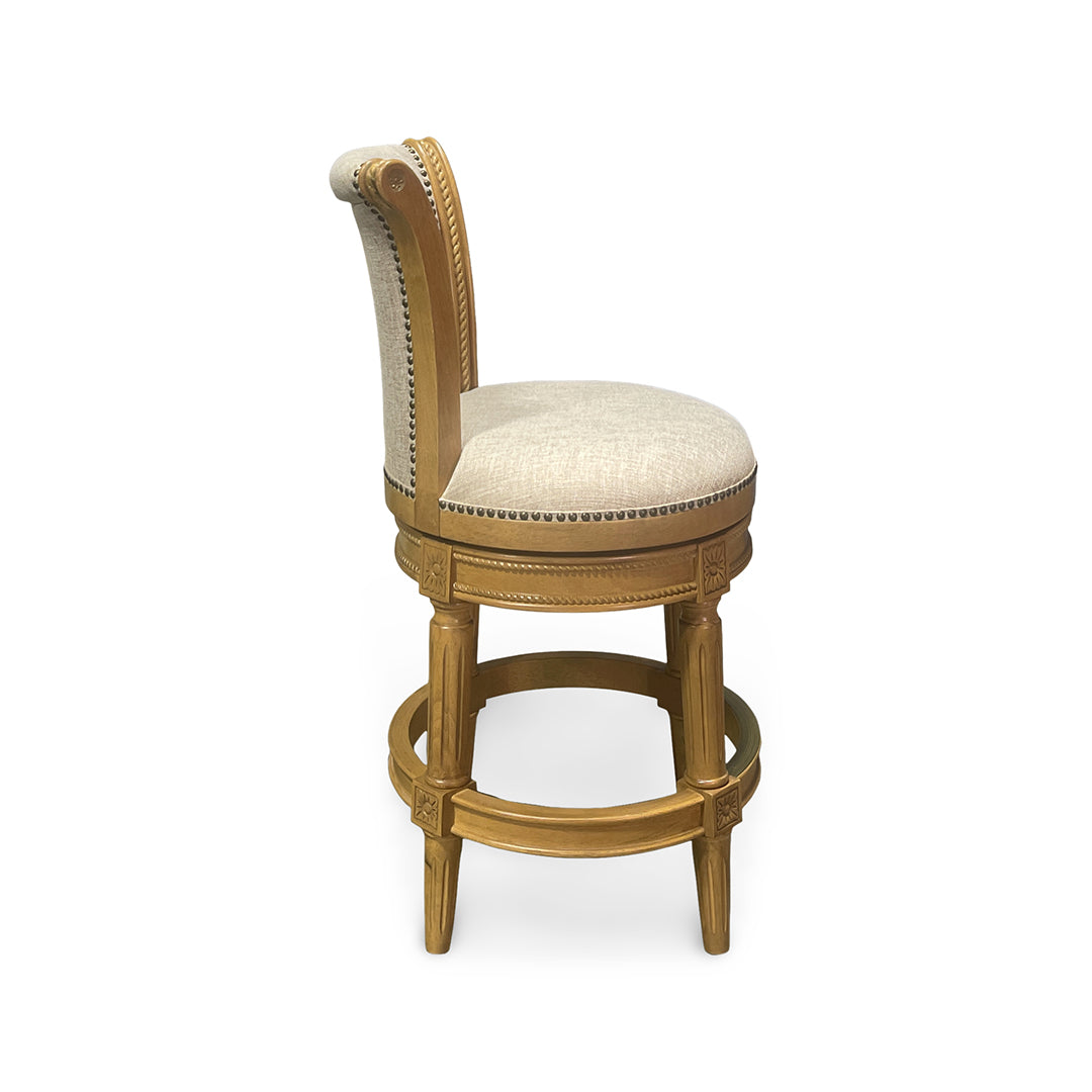 Henry Upholstered Swivel Stool - Beige