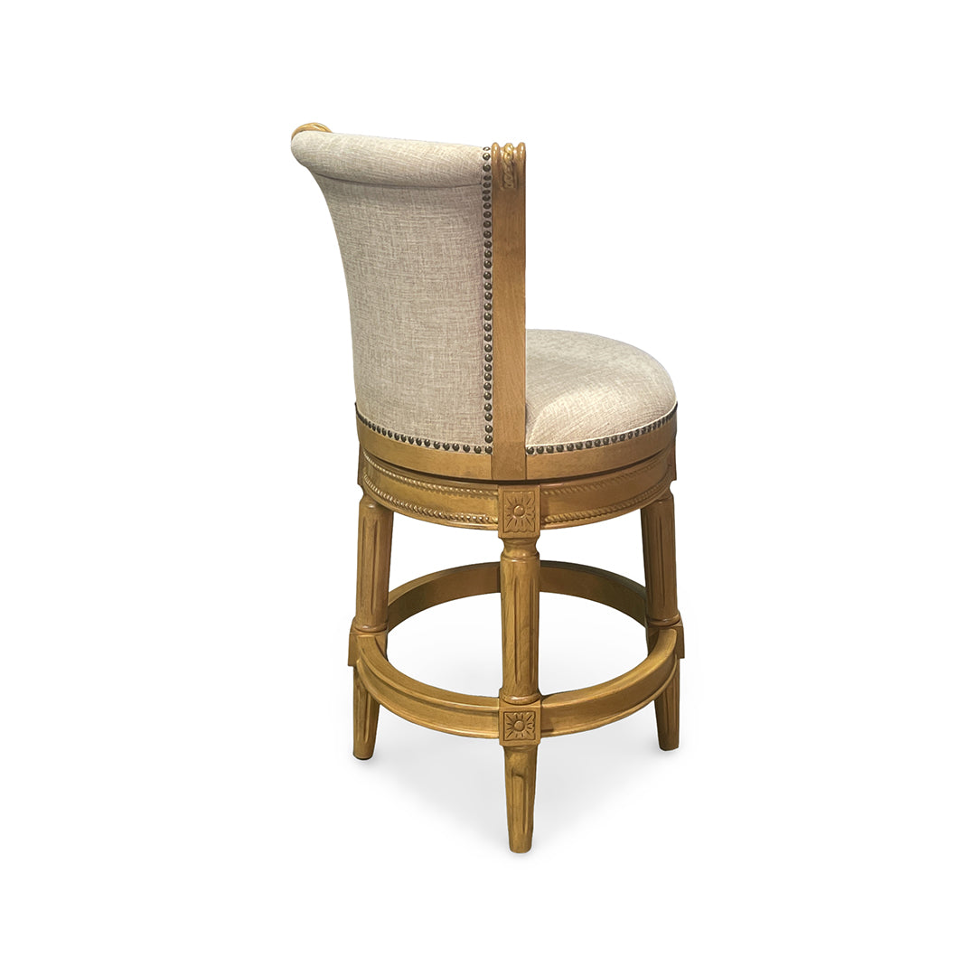 Henry Upholstered Swivel Stool - Beige