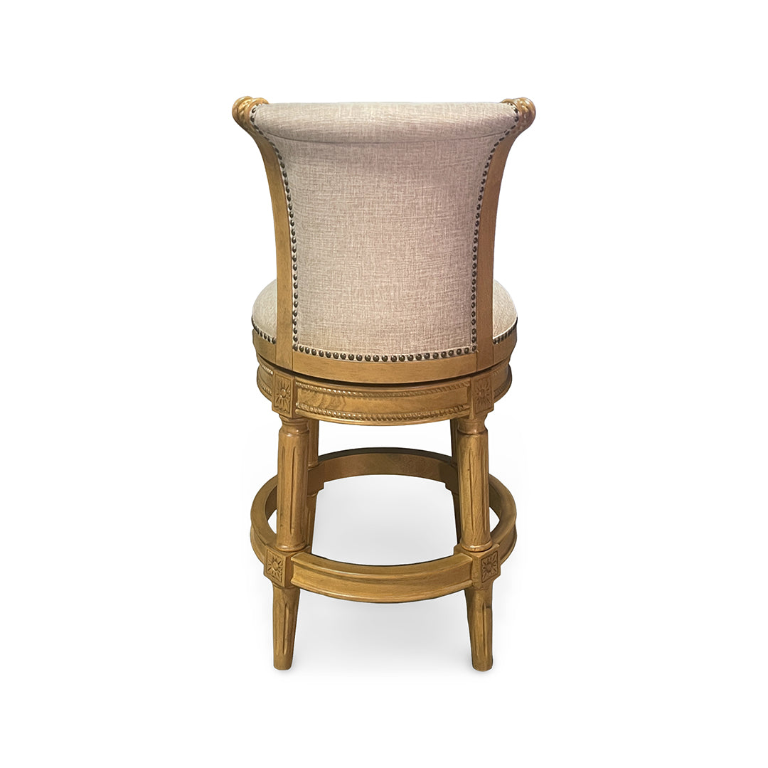 Henry Upholstered Swivel Stool - Beige