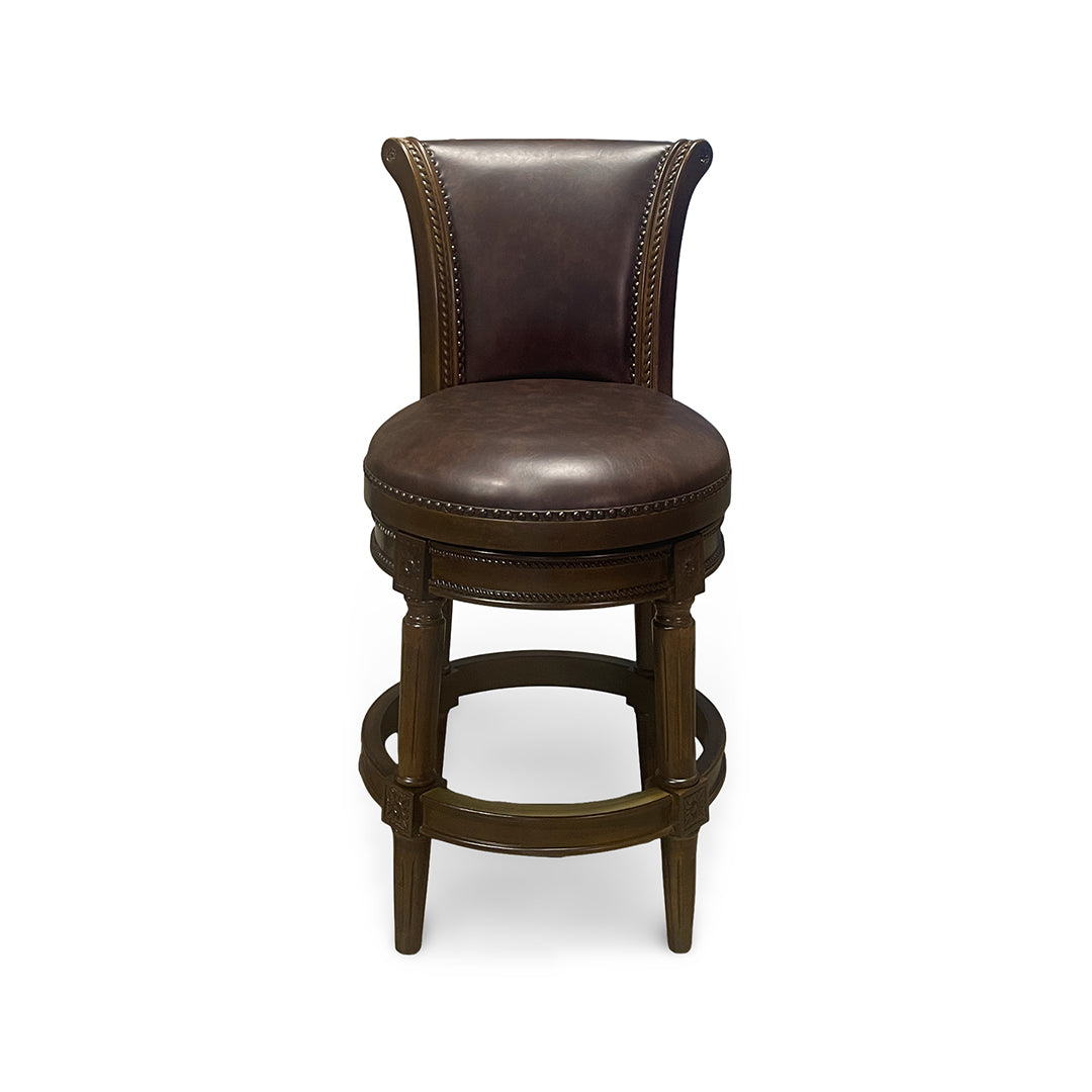 Henry Upholstered Swivel Stool - Brown