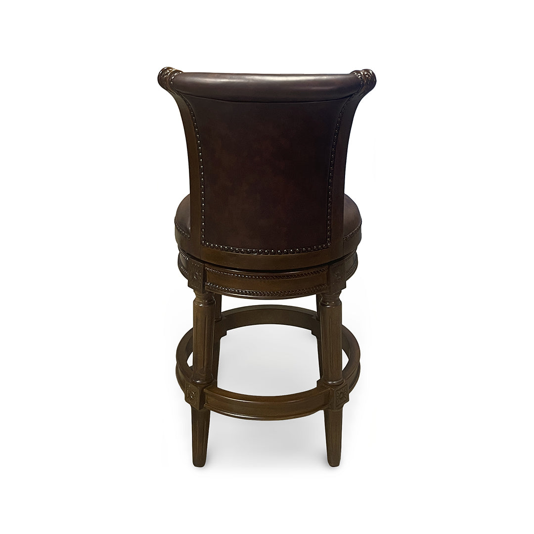 Henry Upholstered Swivel Stool - Brown
