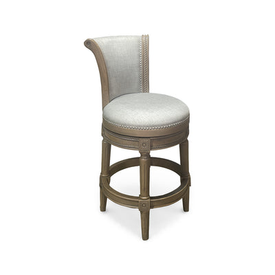 Henry Upholstered Swivel Stool - Gray