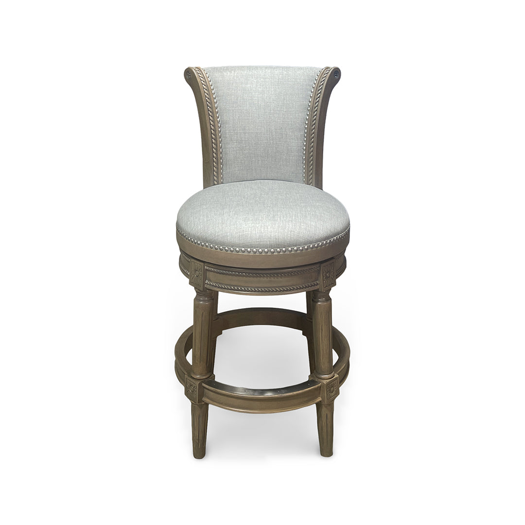 Henry Upholstered Swivel Stool - Gray