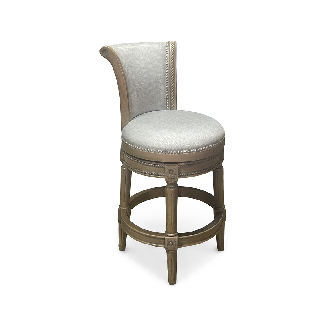 Henry Upholstered Swivel Stool - Gray