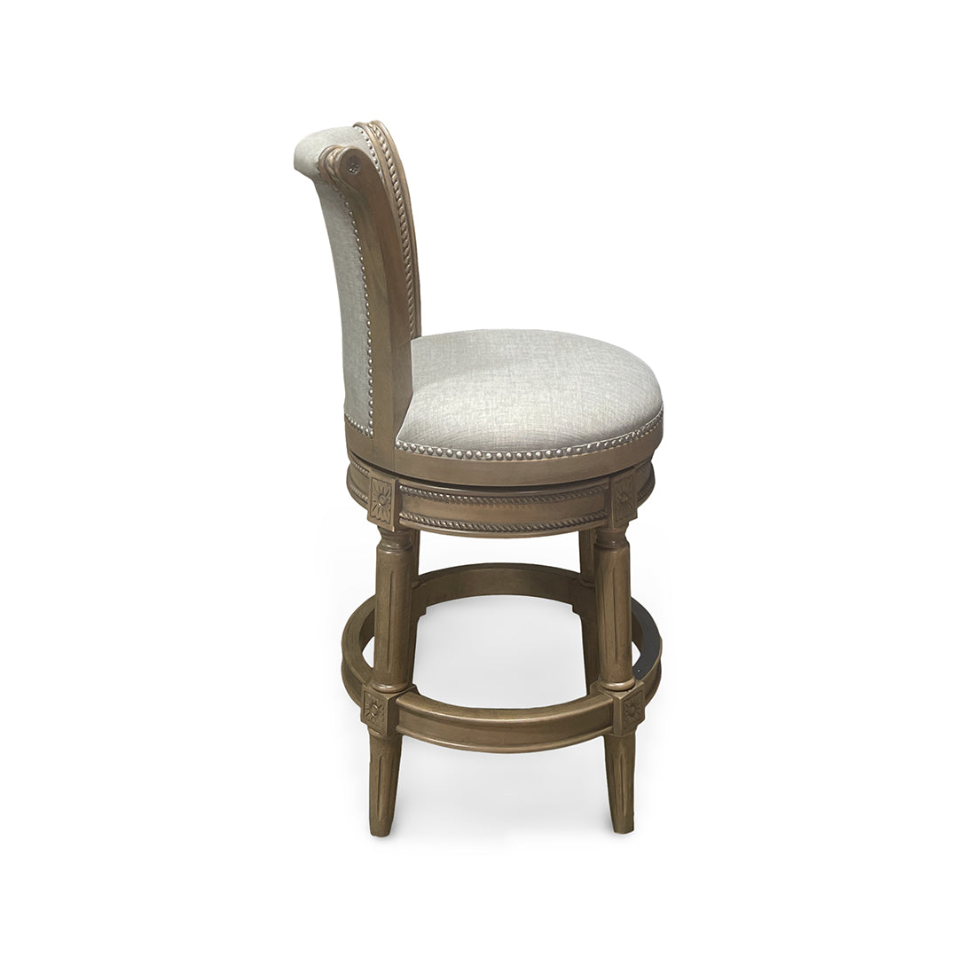Henry Upholstered Swivel Stool - Gray