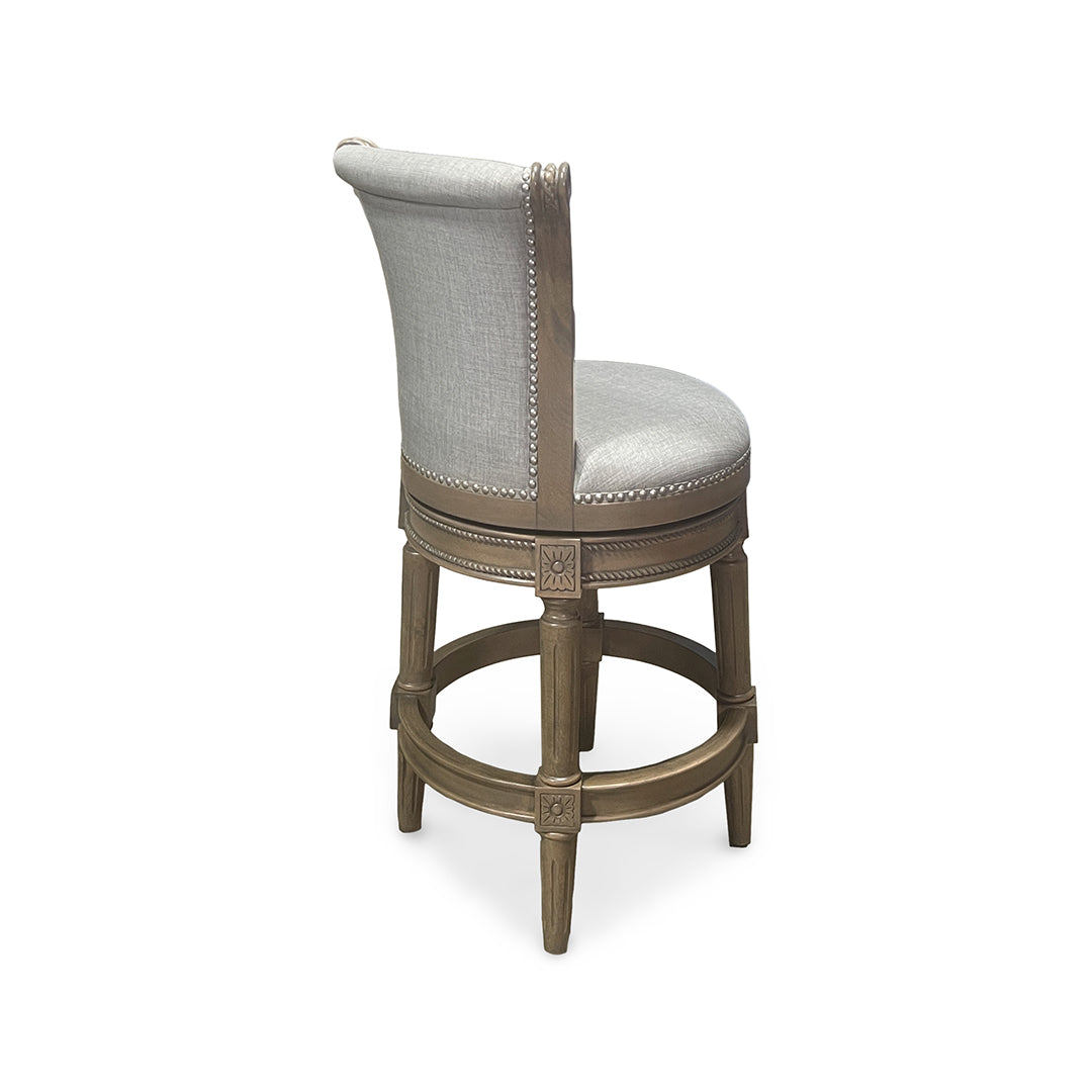 Henry Upholstered Swivel Stool - Gray