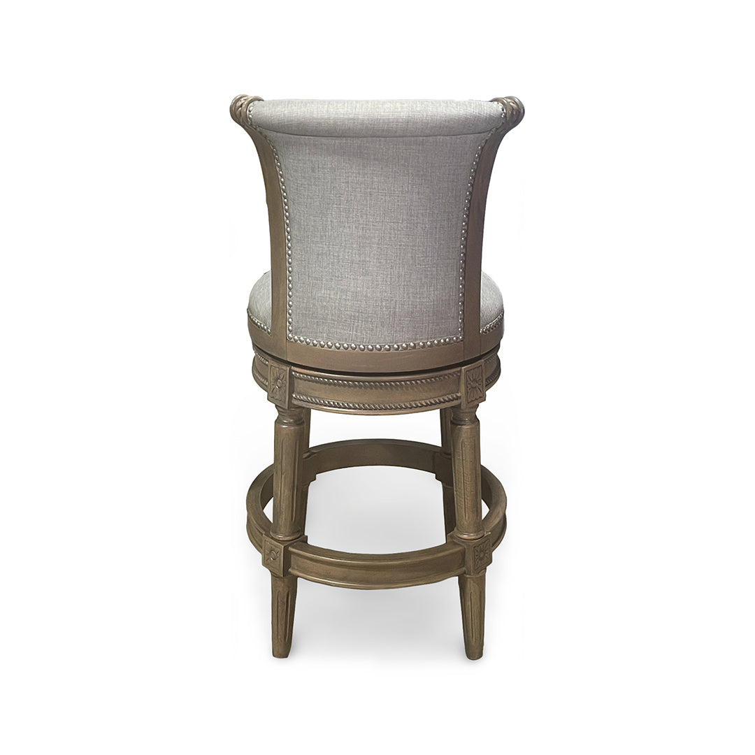 Henry Upholstered Swivel Stool - Gray