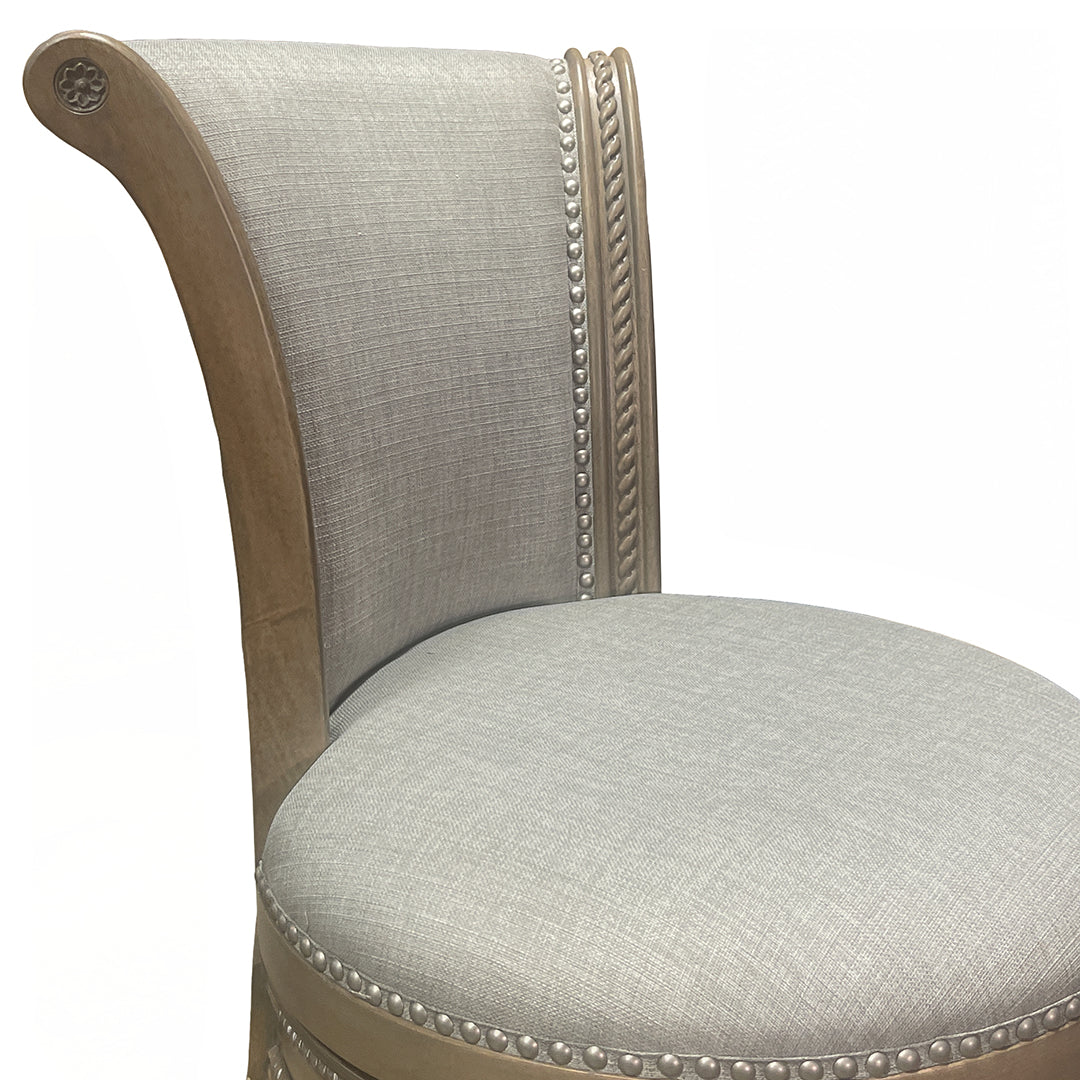 Henry Upholstered Swivel Stool - Gray