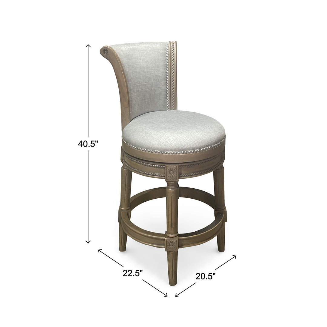 Henry Upholstered Swivel Stool - Gray