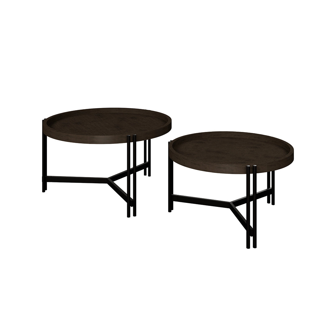 Brown Huron Nesting Cocktail Tables from Emerald Home Furnishing - Alternate angle