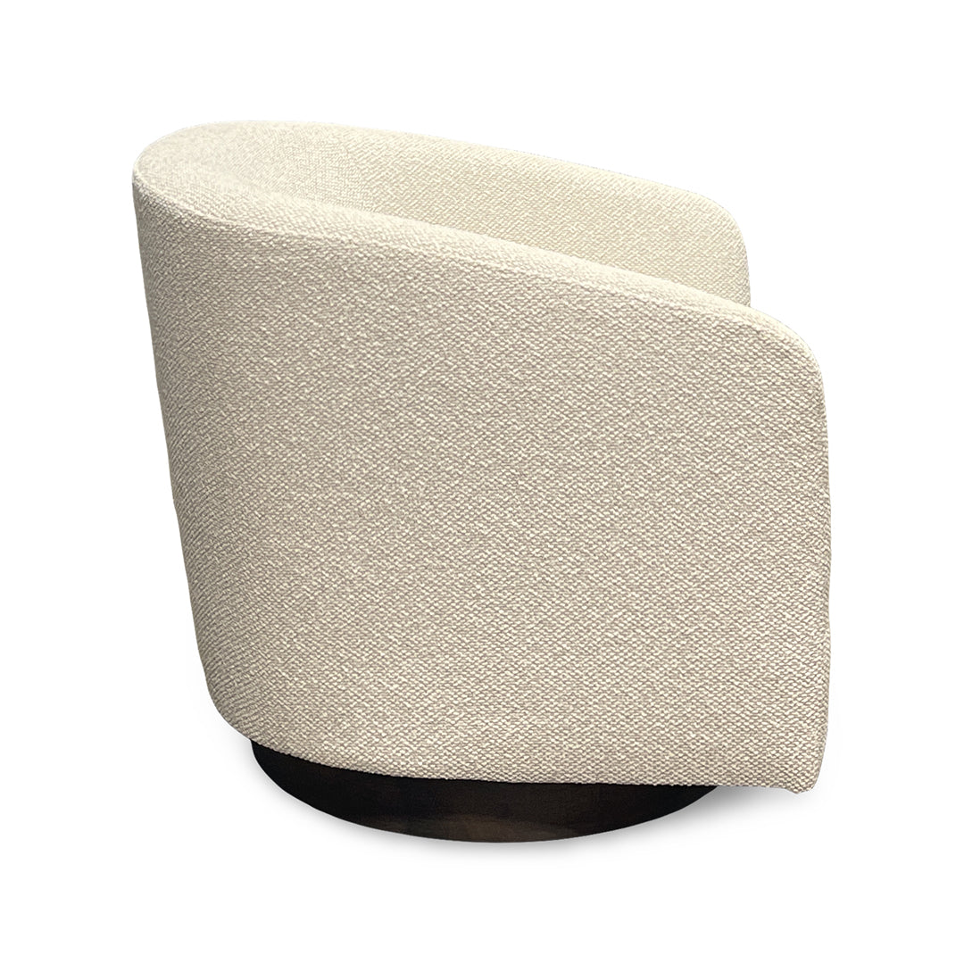 Jasmine Barrel Swivel Chair from Kuka Home in Beige Polyester with Reversible Cushions - Detail view