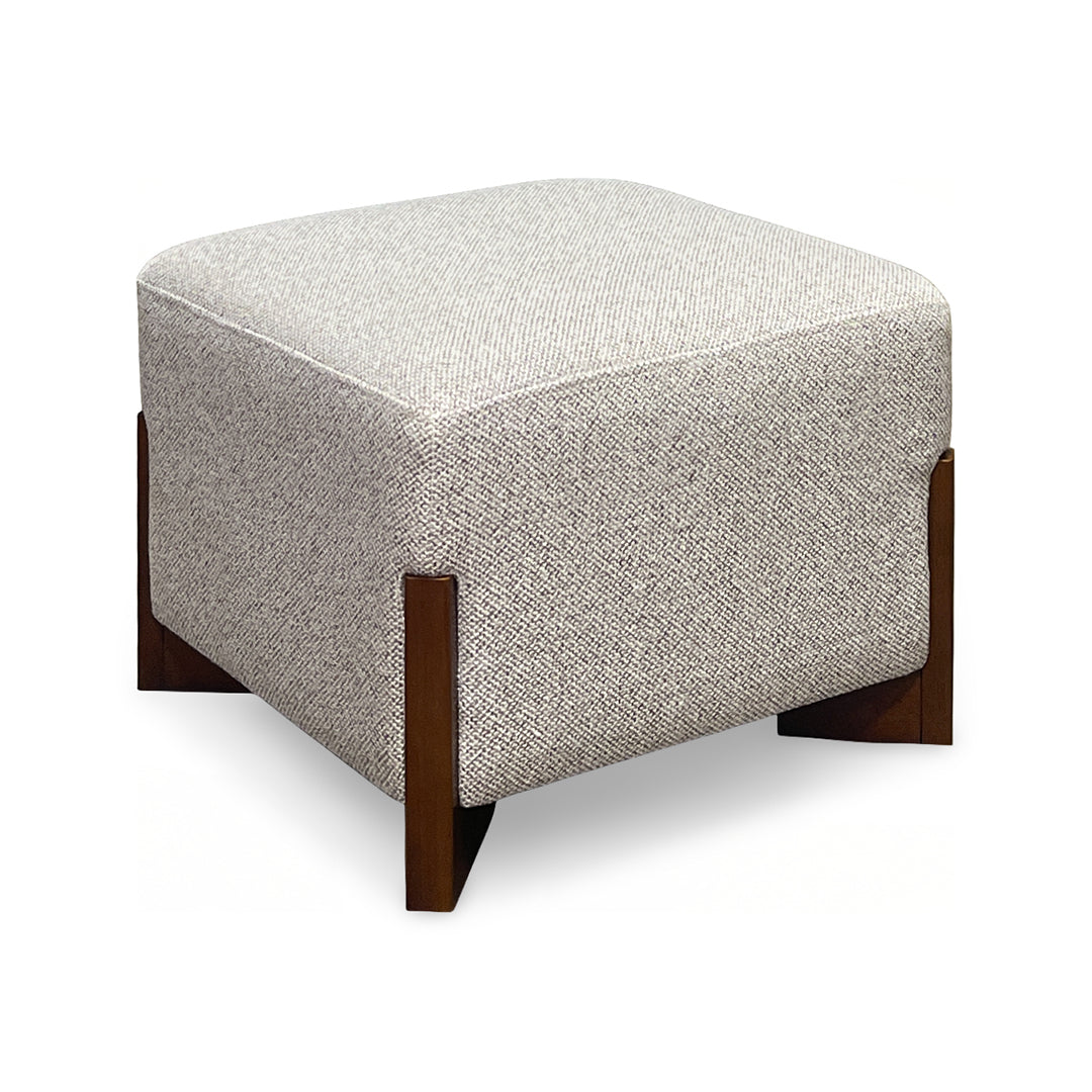 Jasmine Ottoman from Kuka Home in Gray Polyester