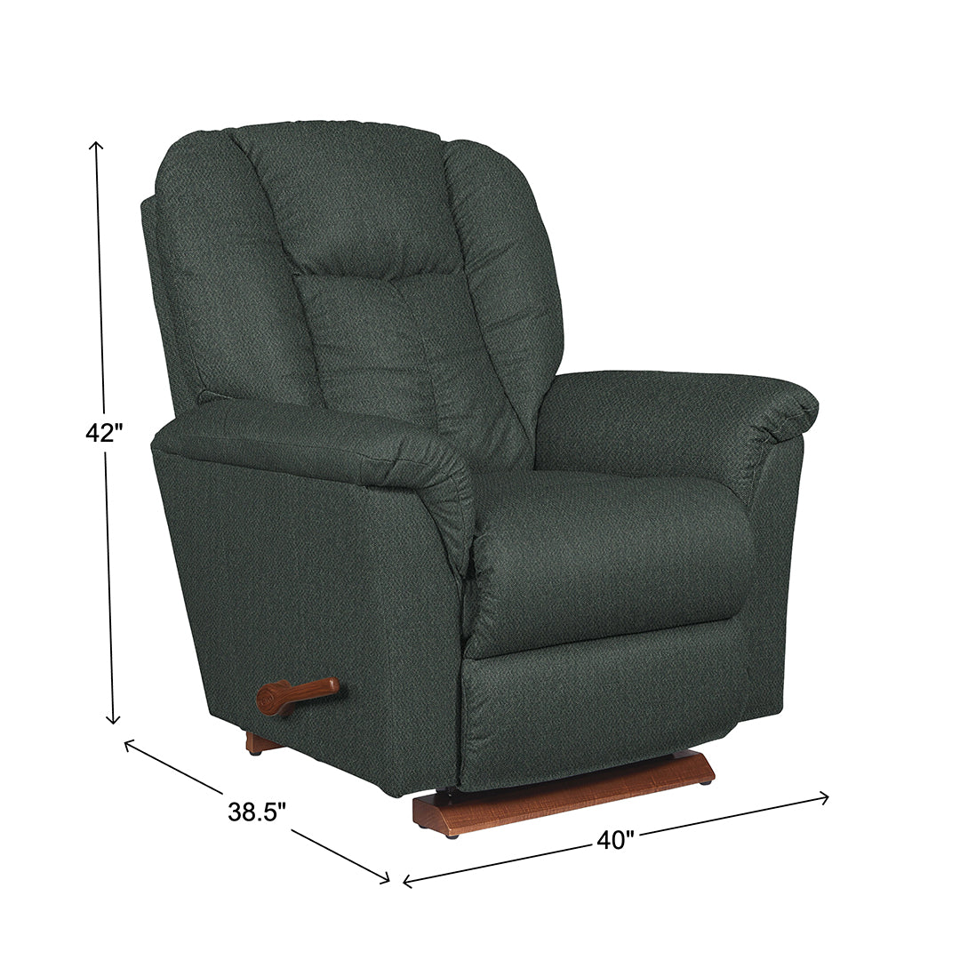 Jasper Wall Recliner from La-Z-Boy Incorporated in Blue with Manual Recline, Made in USA - Reclined position