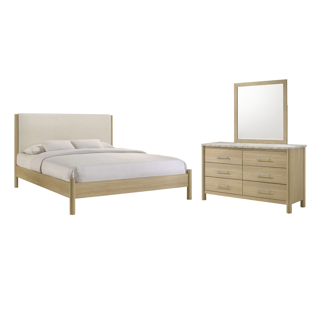 Jonas Bedroom Group from Elements International in Queen Beige - Room setting