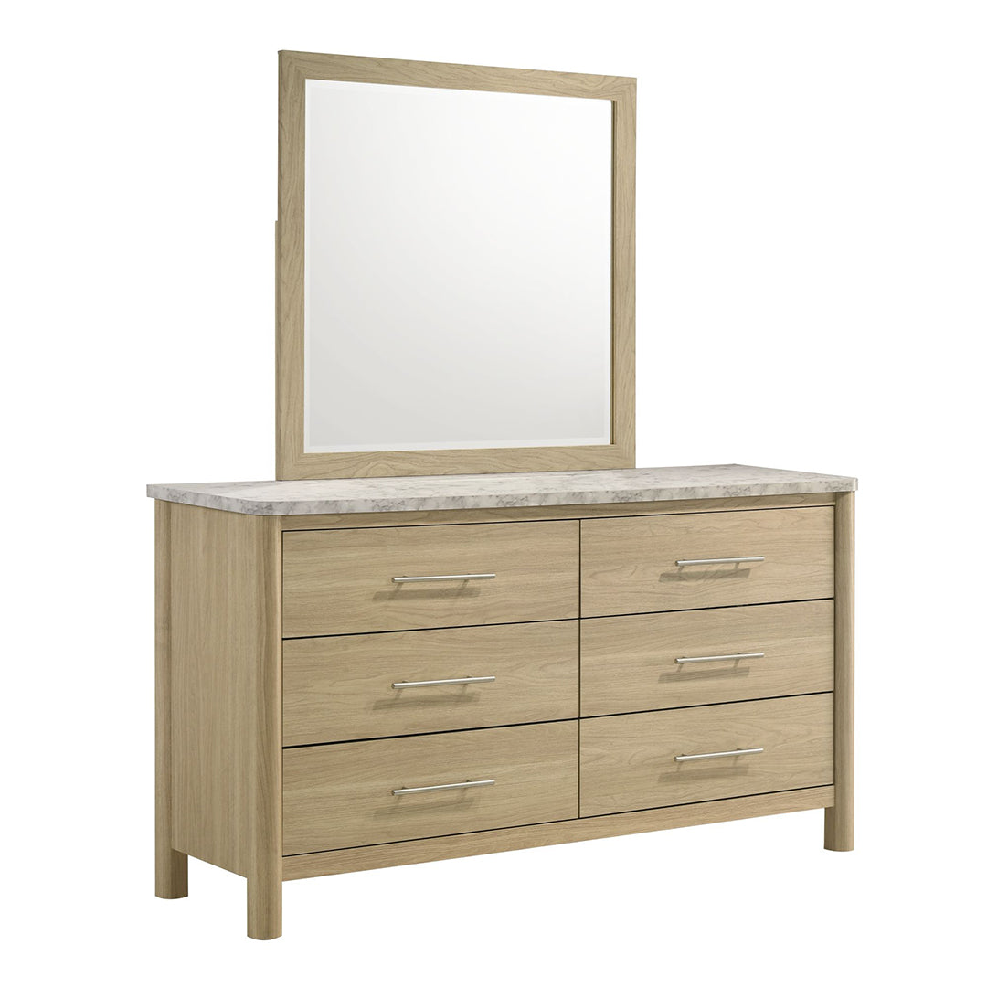 Jonas Dresser from Elements International in Beige Faux Marble - Angle view