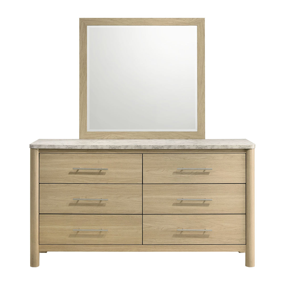 Jonas Mirror from Elements International in Beige - Front view