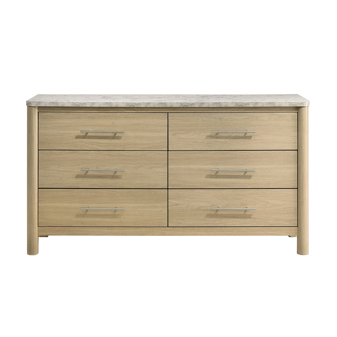 Jonas Dresser from Elements International in Beige Faux Marble - Front view