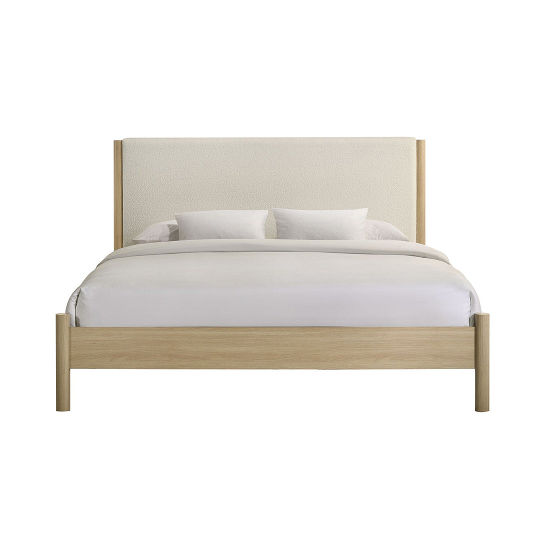 Jonas Bed from Elements International in Queen Beige - Front view