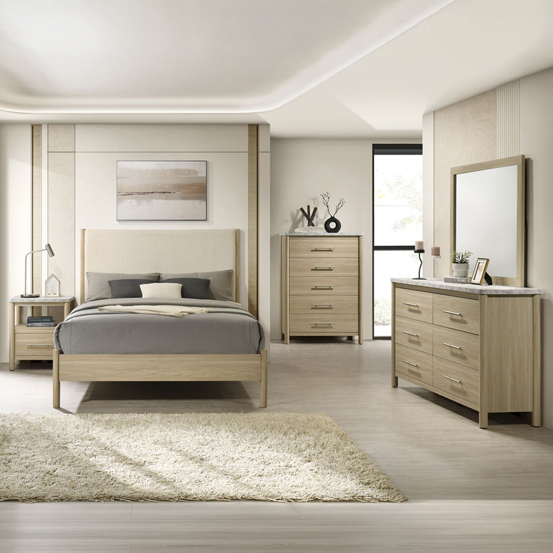 Jonas Dresser from Elements International in Beige Faux Marble - Room setting