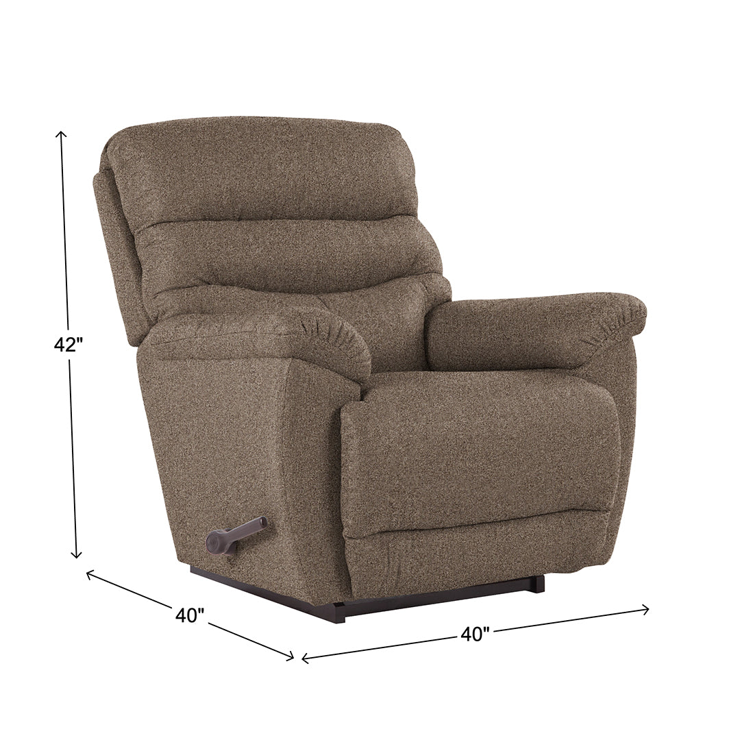 Joshua Rocker Recliner from La-Z-Boy Incorporated in Performance Fabric, Made in USA - Reclined position